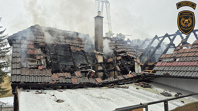 Vystrašení psi při požáru domu pokousali hasiče i majitele, kočka dostala kyslík
