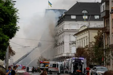 Ruský dron zasáhl centrálu tajné služby SBU v Kyjevě